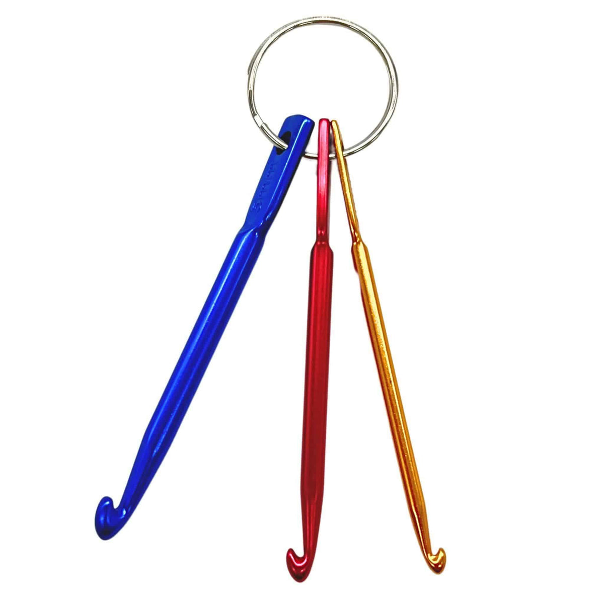 Crochet hook keychains, alternate view