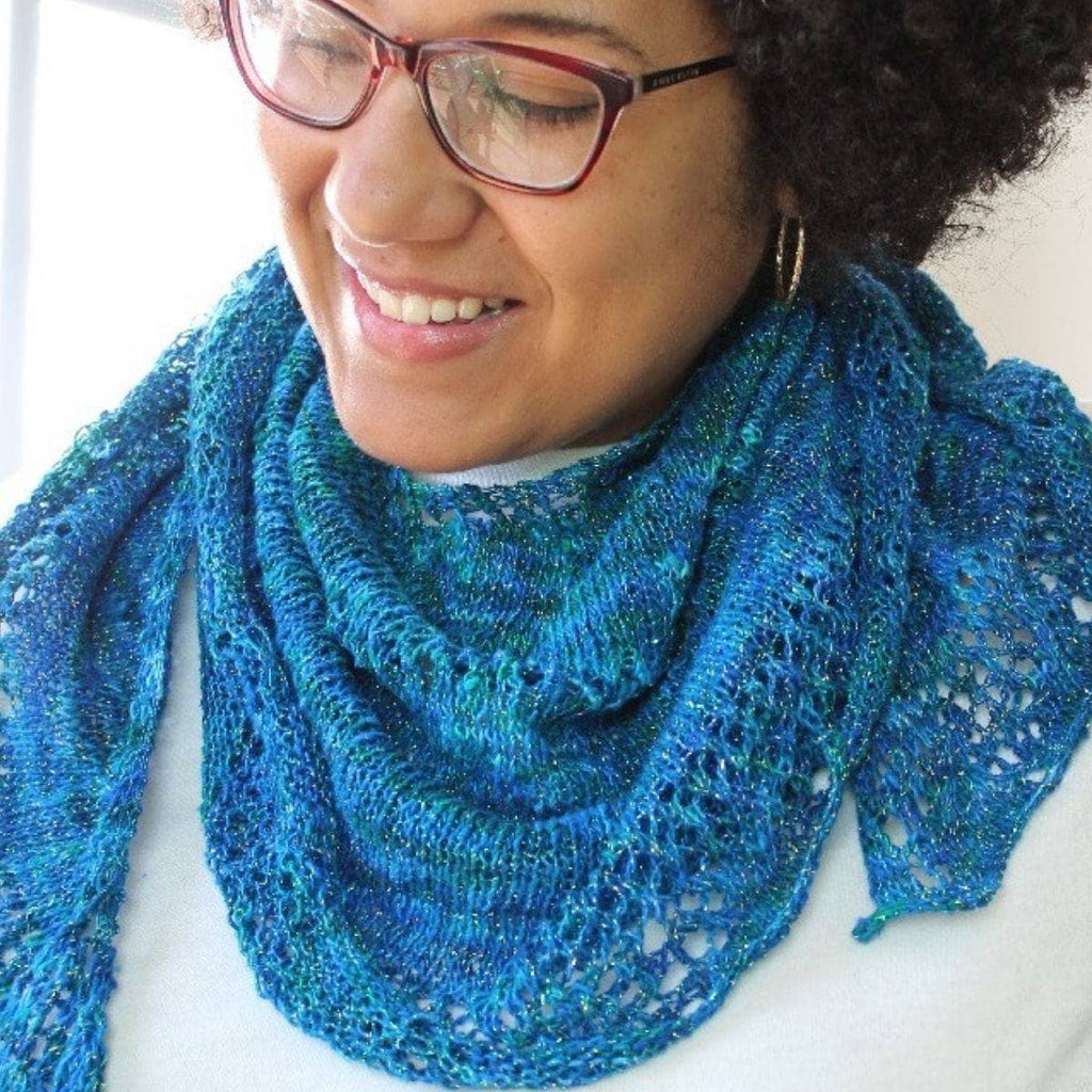 Enchantress lace shawl knitting kit with silk yarn