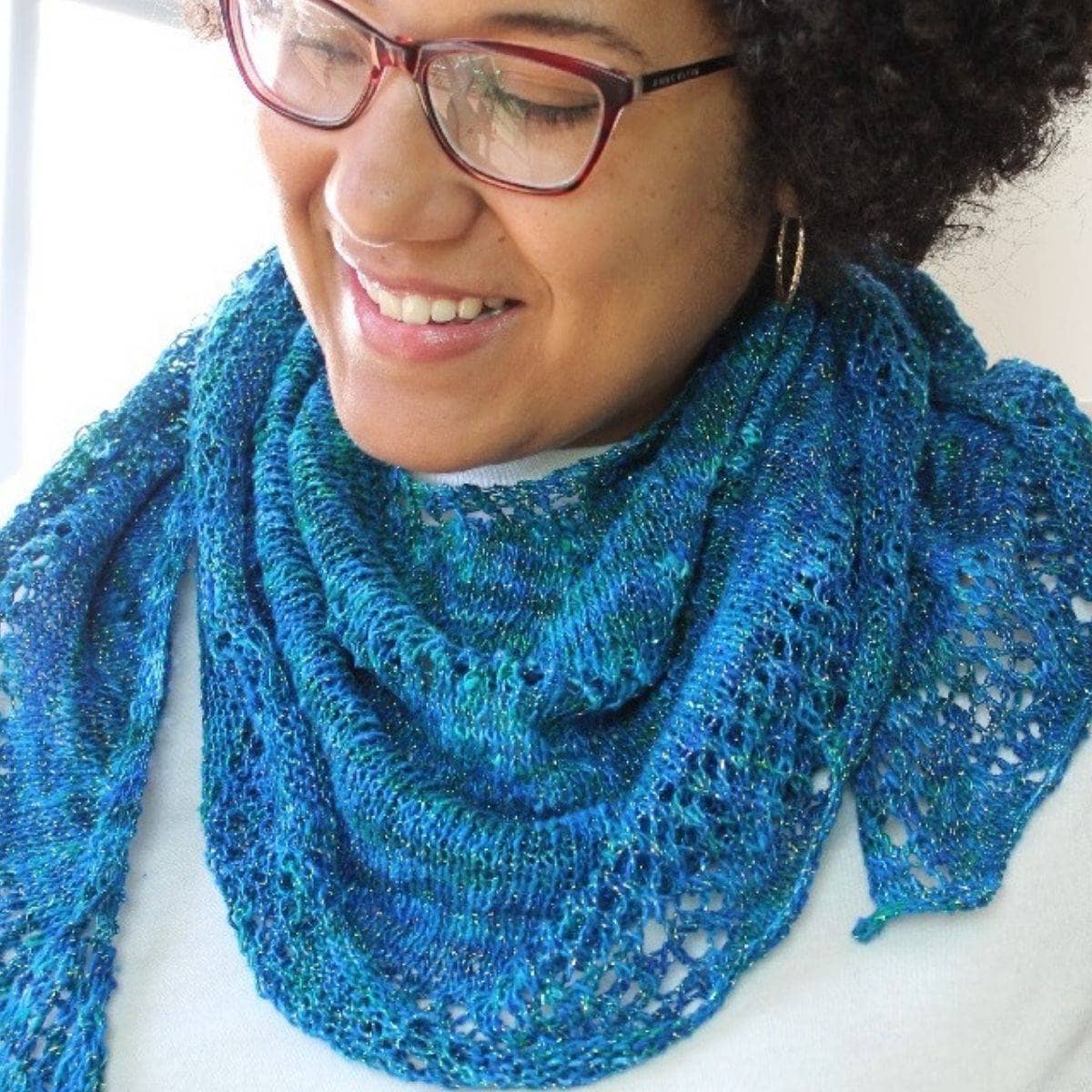 Enchantress lace shawl knitting kit with silk yarn