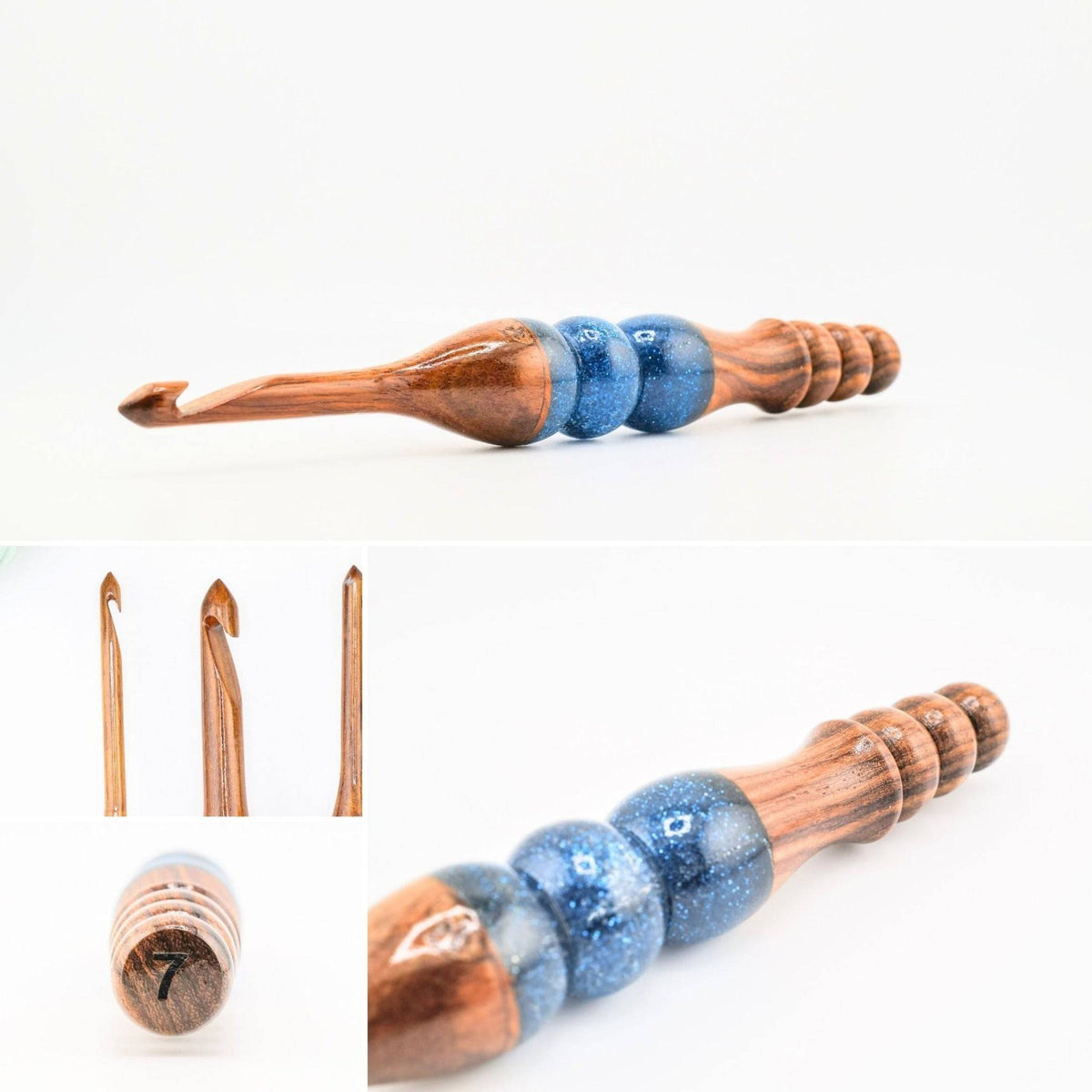 Sparkle rosewood crochet hook, design example