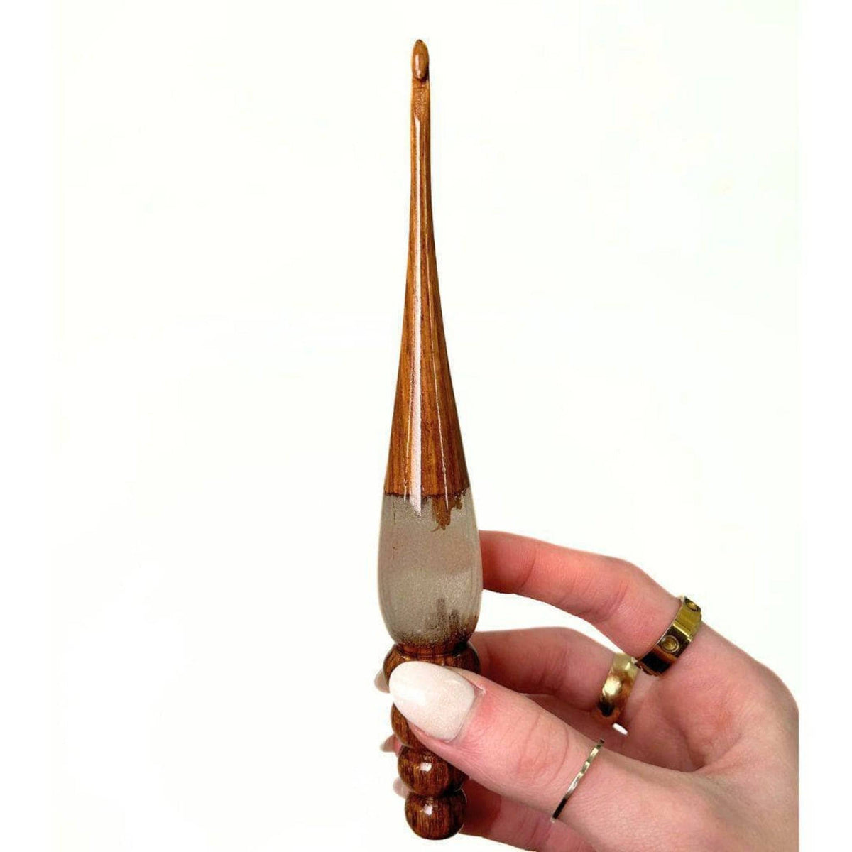 Sparkle rosewood crochet hook, design example