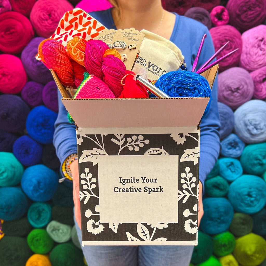 Assorted skeins of colorful recycled silk yarn in a surprise bundle